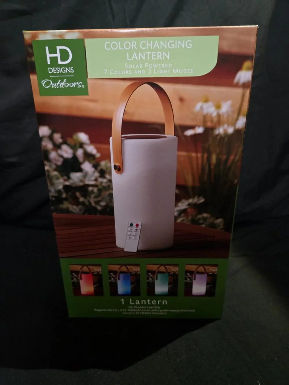 NIB HD Designs Solar Color Changing Outdoor Lantern Remote 7 Colors